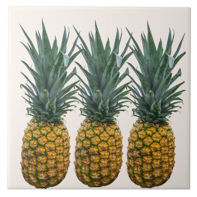 Azulejo Cerámico de Piña Tropical Decorativo (Frente)