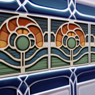Azulejo Cerámico de Rosa Mackintosh Art Nouveau
