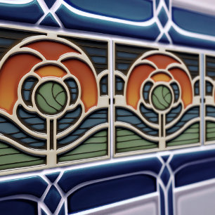 Azulejo Cerámico de Rosa Mackintosh Art Nouveau