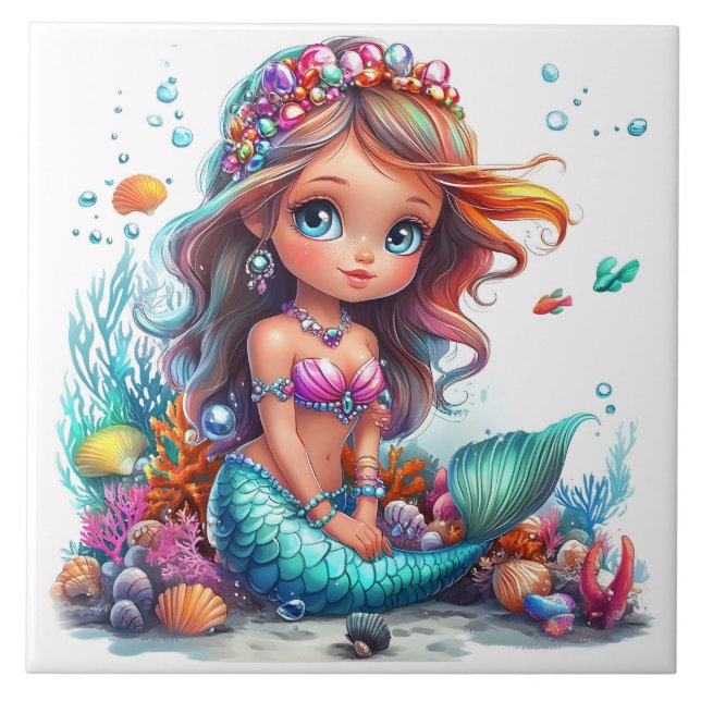 Azulejo Cerámico de Sirena (Frente)