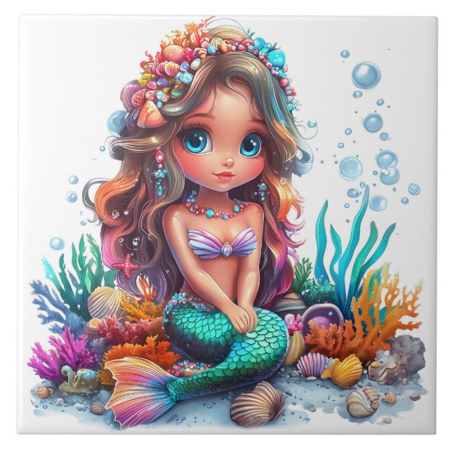 Azulejo Cerámico de Sirena (Frente)