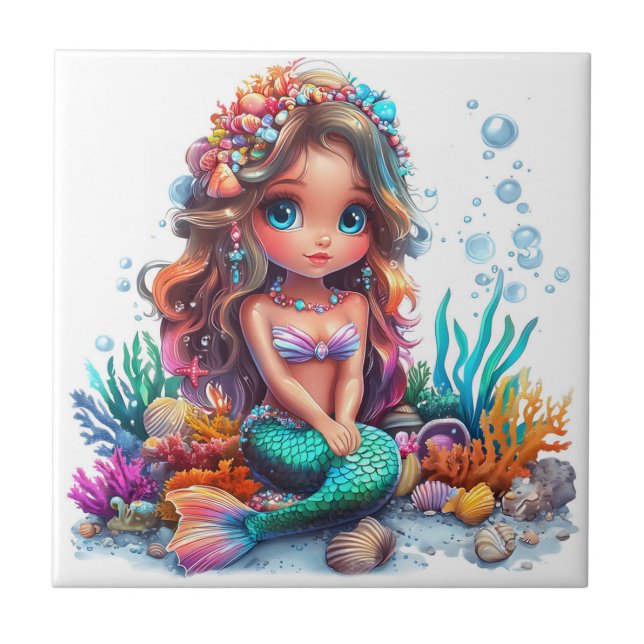Azulejo Cerámico de Sirena (Frente)