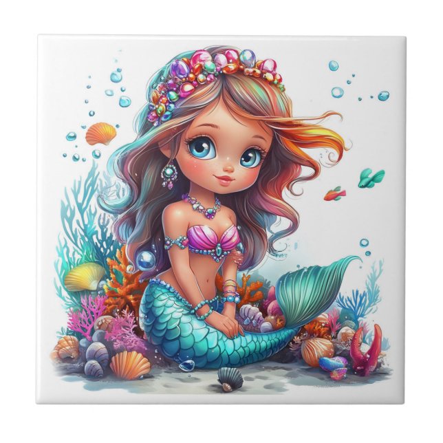 Azulejo Cerámico de Sirena (Frente)