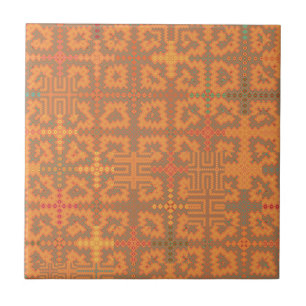 Azulejo Cerámico de Tapiz Calor de Verano Naranja
