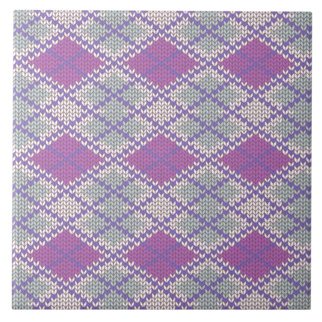 AZULEJO CERÁMICO DE TEJIDO ARGYLE LILAC 6x6 (Frente)