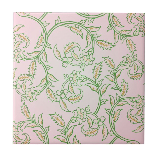 Azulejo Cerámico de Vid Verde (Frente)