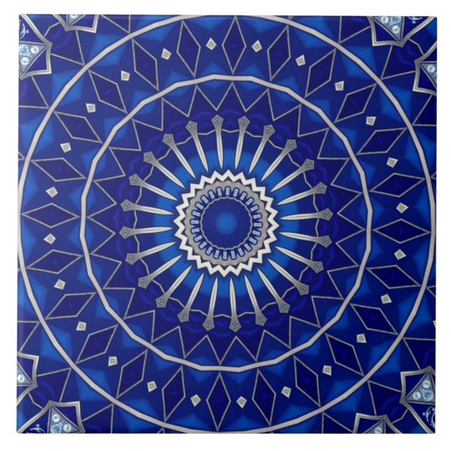 Azulejo Cerámico Decorativo Azul (Frente)