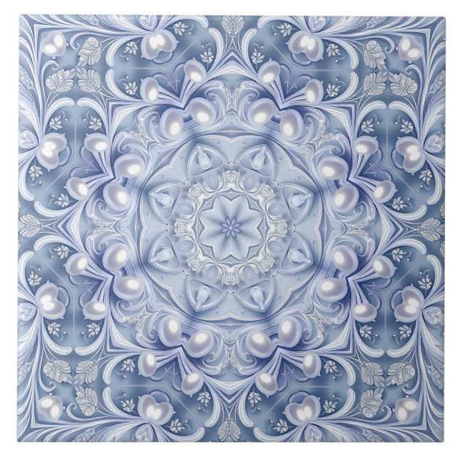 Azulejo Cerámico Decorativo Azul (Frente)