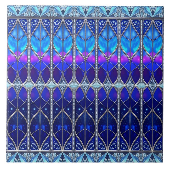 Azulejo Cerámico Decorativo Azul (Frente)