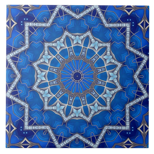 Azulejo Cerámico Decorativo Azul (Frente)