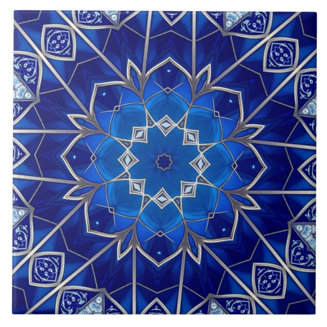 Azulejo Cerámico Decorativo Azul (Frente)