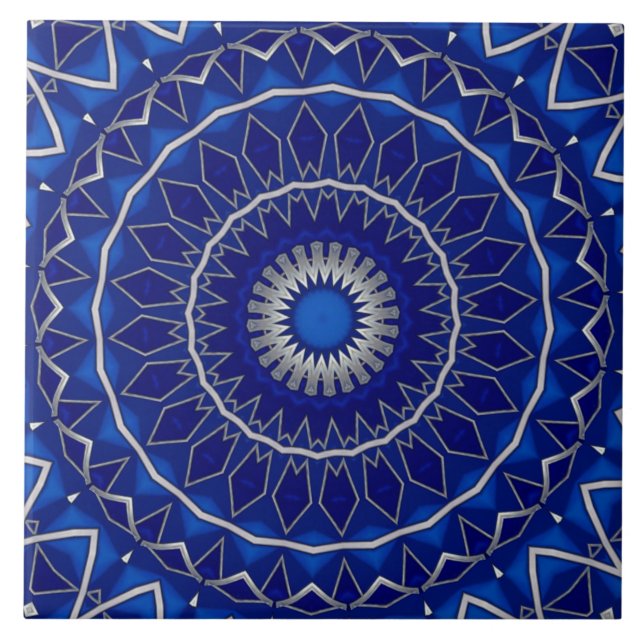 Azulejo Cerámico Decorativo Azul (Frente)