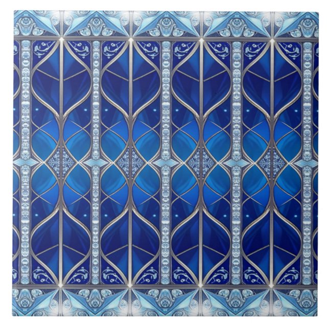 Azulejo Cerámico Decorativo Azul (Frente)