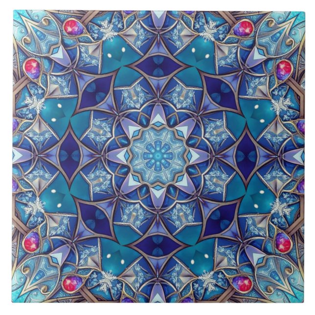 Azulejo Cerámico Decorativo Azul (Frente)