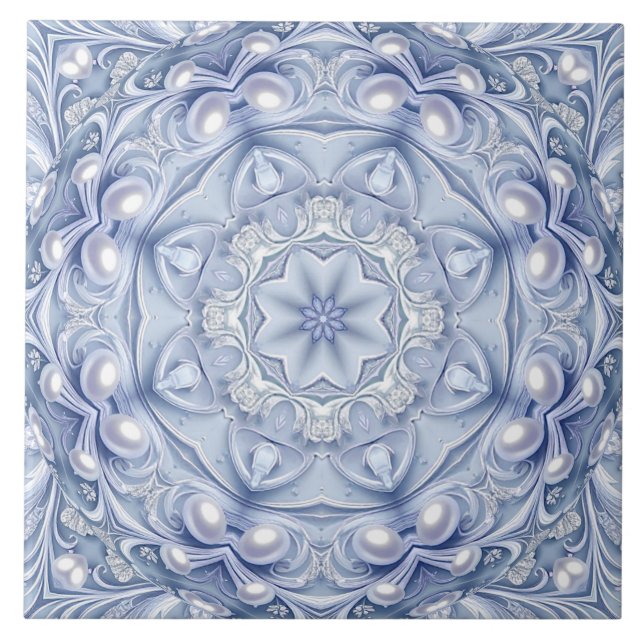Azulejo Cerámico Decorativo Azul (Frente)