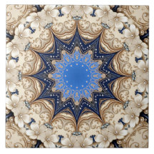 Azulejo Cerámico Decorativo Azul Oro