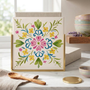 Azulejo Cerámico Decorativo Botánico Floral Colori