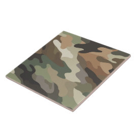 Azulejo Cerámico Decorativo con Patrón de Camuflaj