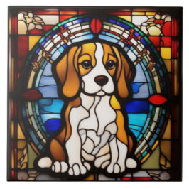 Azulejo Cerámico Decorativo de Beagle Adorable