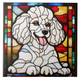 Azulejo Cerámico Decorativo de Caniche Adorable