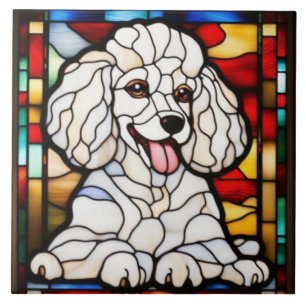 Azulejo Cerámico Decorativo de Caniche Adorable