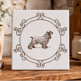 Azulejo Cerámico Decorativo de Cocker Spaniel