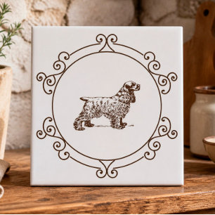 Azulejo Cerámico Decorativo de Cocker Spaniel