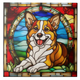 Azulejo Cerámico Decorativo de Corgi Adorable