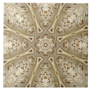 Azulejo Cerámico Decorativo de Oro