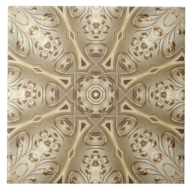 Azulejo Cerámico Decorativo de Oro (Frente)
