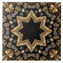 Azulejo Cerámico Decorativo de Oro