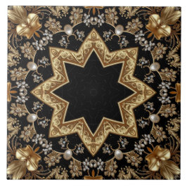 Azulejo Cerámico Decorativo de Oro