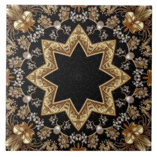 Azulejo Cerámico Decorativo de Oro