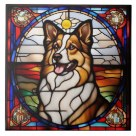 Azulejo Cerámico Decorativo de Sheltie Adorable