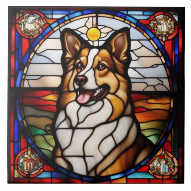 Azulejo Cerámico Decorativo de Sheltie Adorable (Frente)