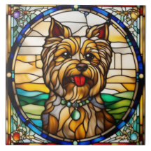 Azulejo Cerámico Decorativo de Yorkie Adorable