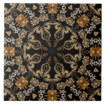 Azulejo Cerámico Decorativo Dorado