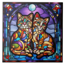 Azulejo Cerámico Decorativo Gatitos Arcoíris