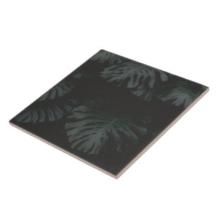 Azulejo Cerámico Decorativo Sombras de Monstera de