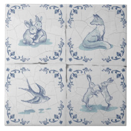 Azulejo Cerámico Delft Salvamanteles Animales del