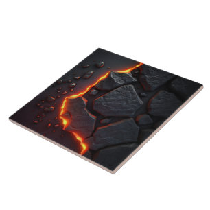Azulejo Cerámico efecto Piedra de Volcán y Lava