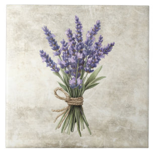 Azulejo Cerámico Falso Floral Rústico de Lavanda
