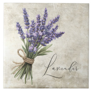 Azulejo Cerámico Falso Floral Rústico Lavanda