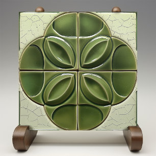 Azulejo Cerámico Faux 3D de Gota Verde