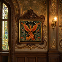 AZULEJO CERÁMICO FÉNIX ARDIENTE ART DÉCO