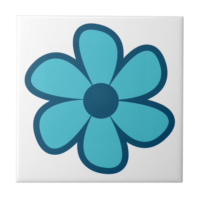 Azulejo Cerámico Flor Retro Divertida y Funky 60s  (Frente)