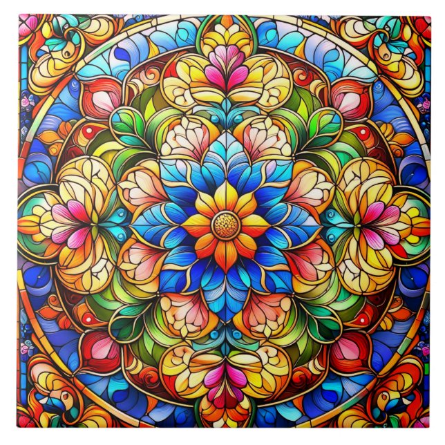 Azulejo Cerámico Floral (Frente)