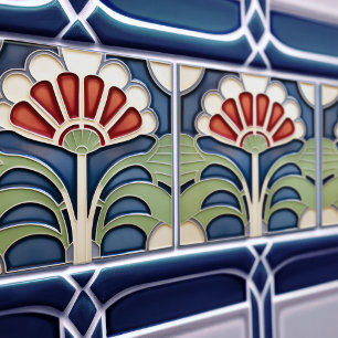 Azulejo Cerámico Floral Art Nouveau Bloom