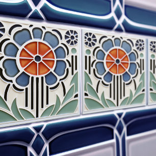 Azulejo Cerámico Floral Art Nouveau Bloom