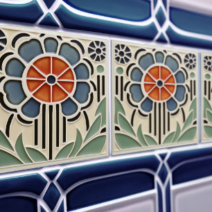 Azulejo Cerámico Floral Art Nouveau Bloom